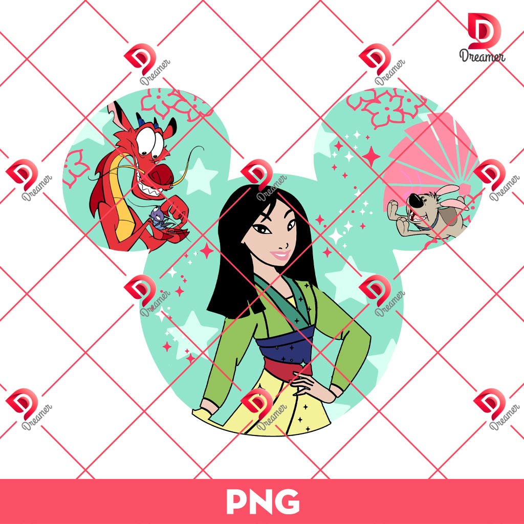 Mulan In Disney Mouse Head PNG, Disney Princess PNG