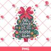 Oh Come Let Us Adore Him PNG, Coquette Christmas Tree PNG