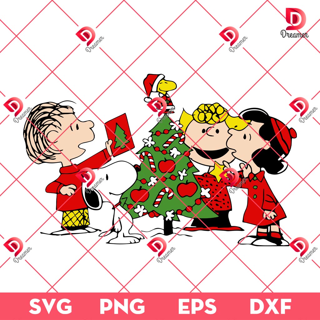 Peanuts Christmas Tree SVG PNG, Charlie Brown And Snoopy Christmas SVG PNG