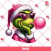 Pink Grinch Santa Blowing Bubble PNG, Pink Grinchmas PNG, Merry Christmas Grinch Pink Santa Outfits PNG