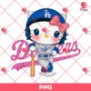 Pink Hello Kitty LA Dodgers PNG, Cute Kitty MLB Dodgers Baseball PNG