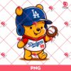 Pooh Bear LA Dodgers PNG, Los Angeles Dodgers Winnie The Pooh PNG, Disney Cartoon Baseball PNG
