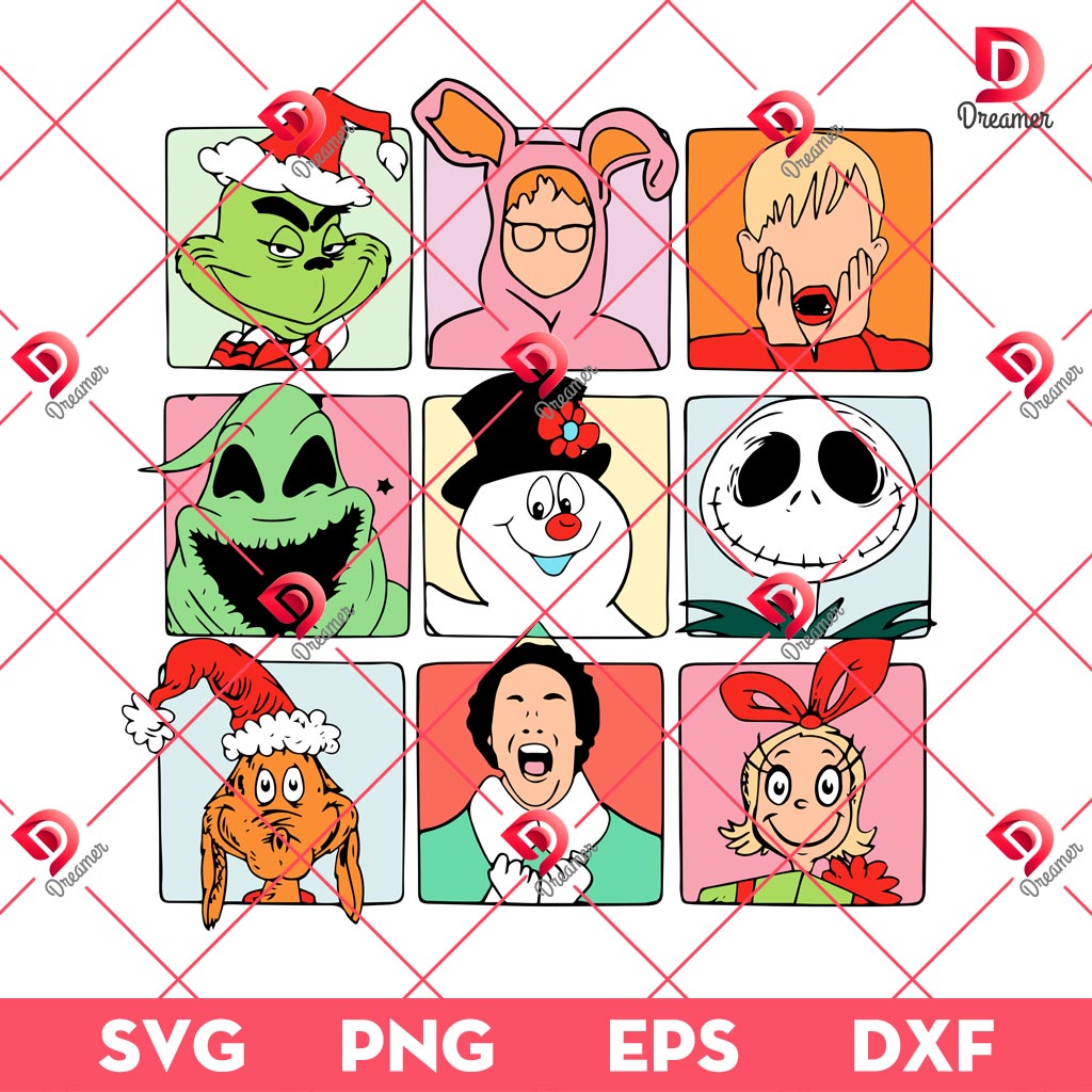 Retro Christmas Movie Friends SVG PNG, Xmas Movie SVG PNG