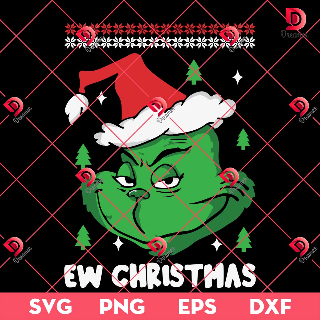 Retro Grinch Ew Christmas SVG PNG, Grinchmas SVG PNG, Merry Xmas Movie SVG PNG