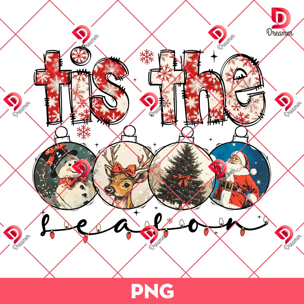 Retro Tis The Season PNG, Santa Claus Coquette PNG, Vintage Christmas PNG
