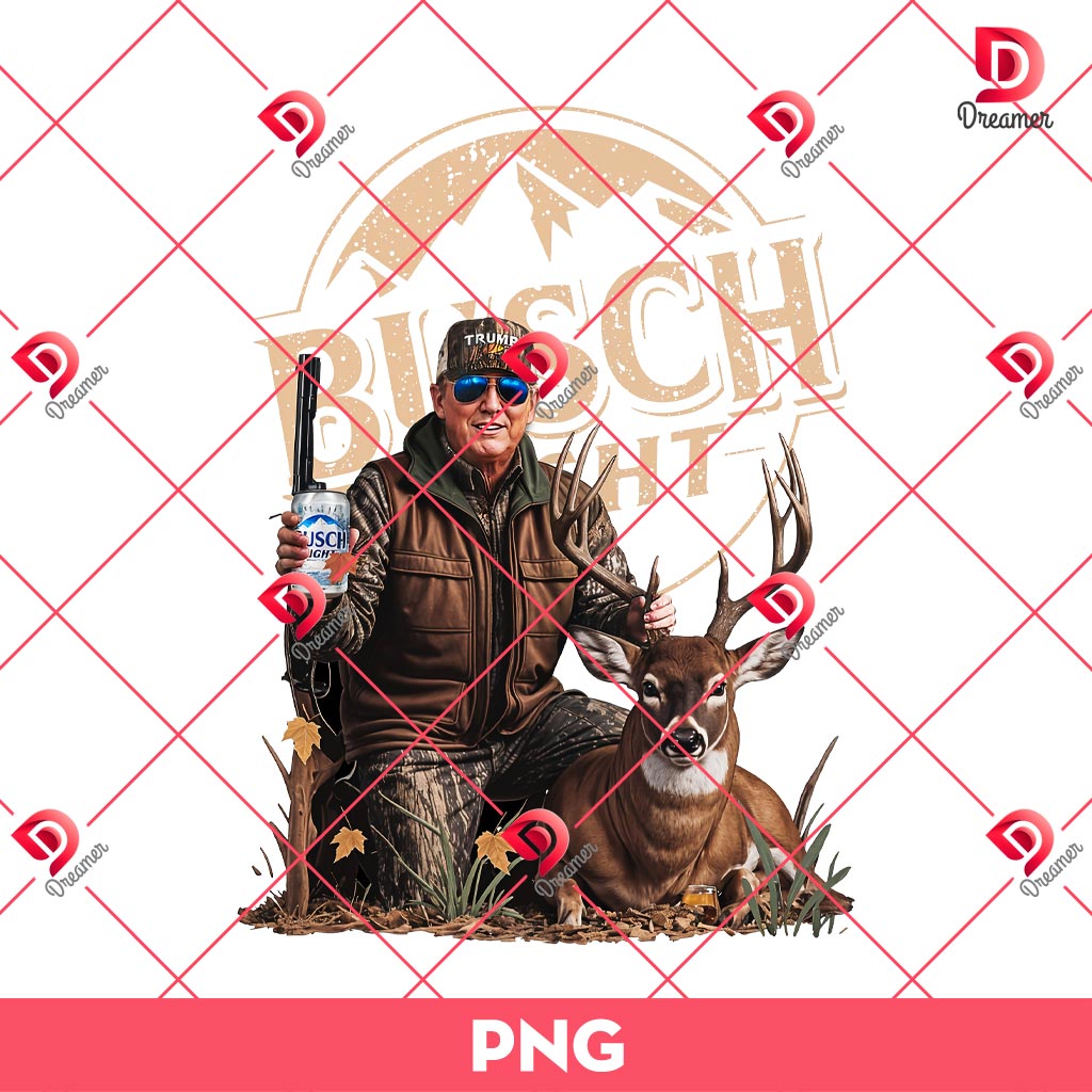 Retro Trump Hunting Deer Funny Beer Drinking Beer Hunting PNG, Presidential 2024 PNG