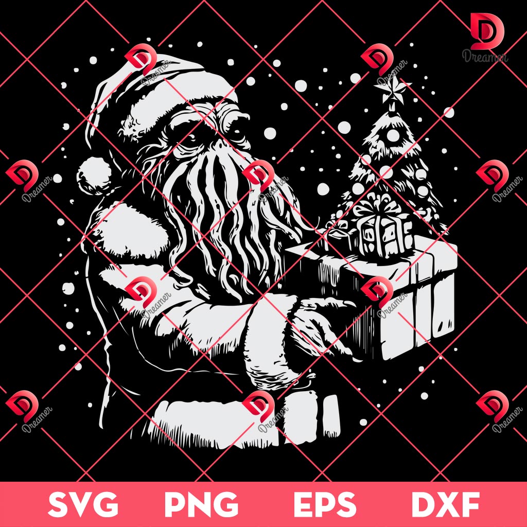 Santa Claus Squid SVG PNG, Merry Xmas Horror Santa SVG PNG