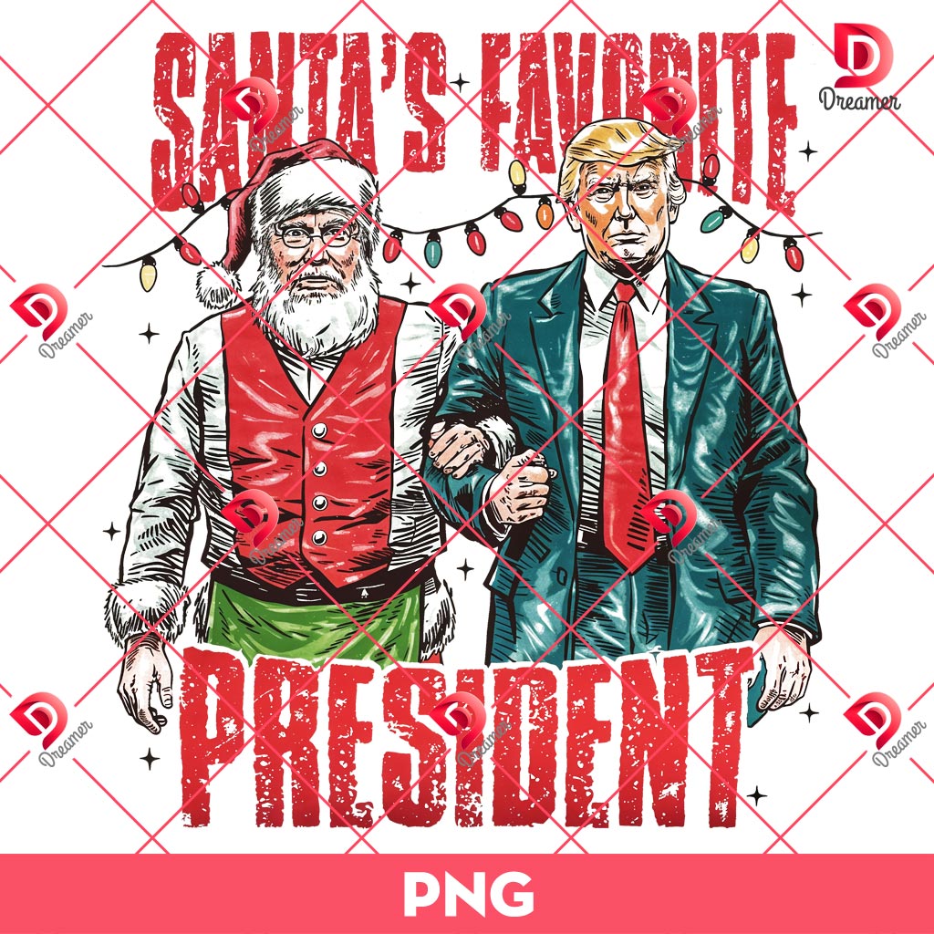 Santas Favorite President PNG, Humorous Trump Christmas PNG