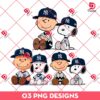 Snoopy And Charlie Brown NY Yankees PNG Bundle, Bundle Peanuts Yankees Baseball PNG