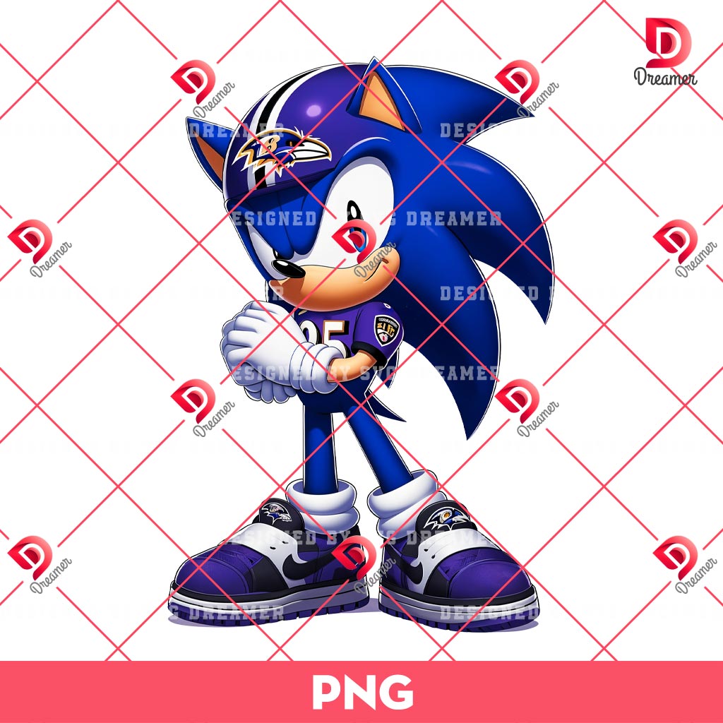 Sonic Baltimore Ravens PNG, Sonic NFL Football PNG