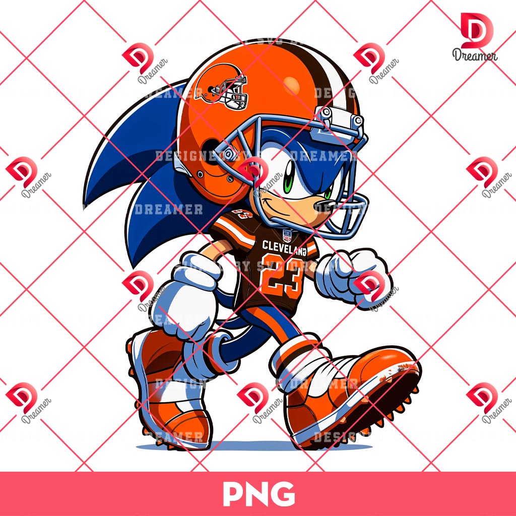 Sonic Cleveland Browns PNG, Sonic NFL Football PNG, Cleveland Browns NFL Sport PNG