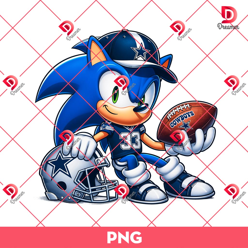 Sonic Dallas Cowboys NFL PNG, Sonic Football Cowboys Team PNG