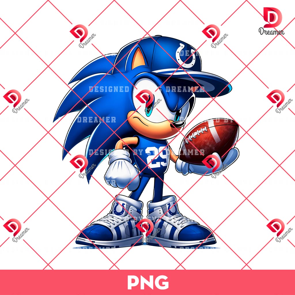 Sonic Indianapolis Colts Football PNG, Sonic NFL Football Team PNG