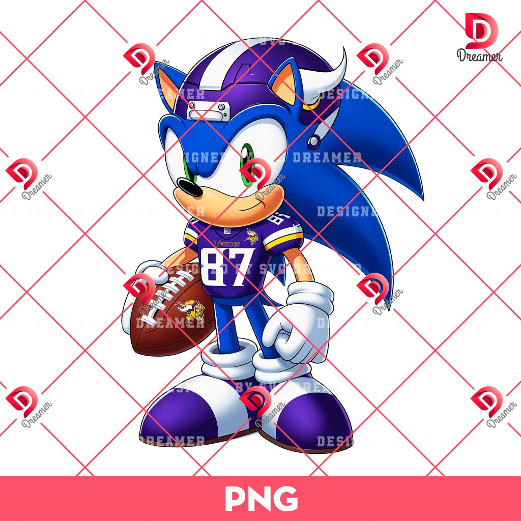 Sonic Minnesota Vikings PNG, Sonic NFL Football PNG