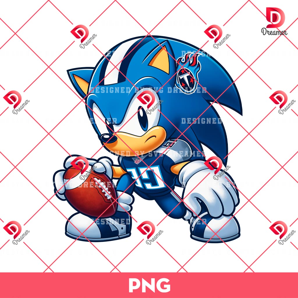 Sonic Tennessee Titans PNG, Sonic NFL Football PNG