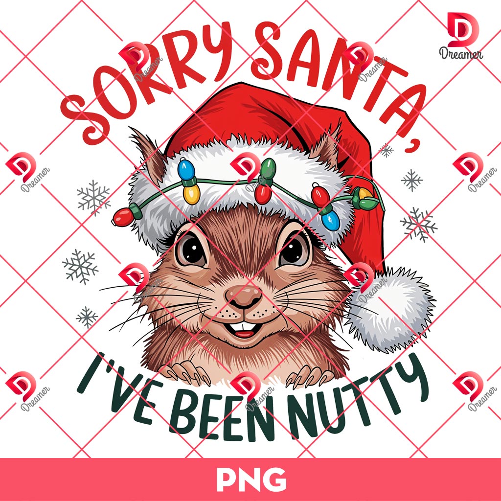 Sorry Santa I Have Been Nutty PNG, Christmas Cute Animals PNG