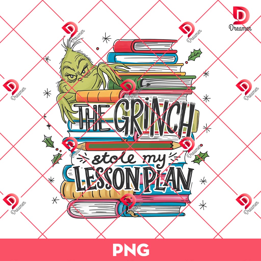 Teacher Christmas PNG, Green Stole My Lesson Plan PNG
