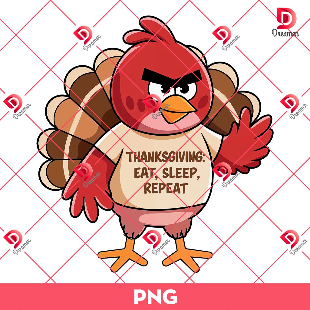 Thanksgiving Eat Sleep Repeat PNG, Angry Tukey PNG