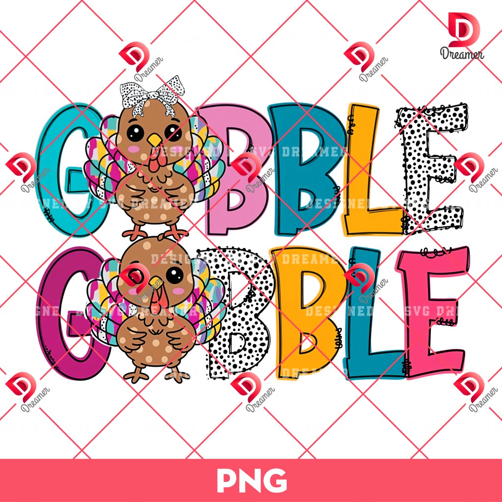 Thanksgiving Gobble PNG, Family Gobble Thanksgiving PNG