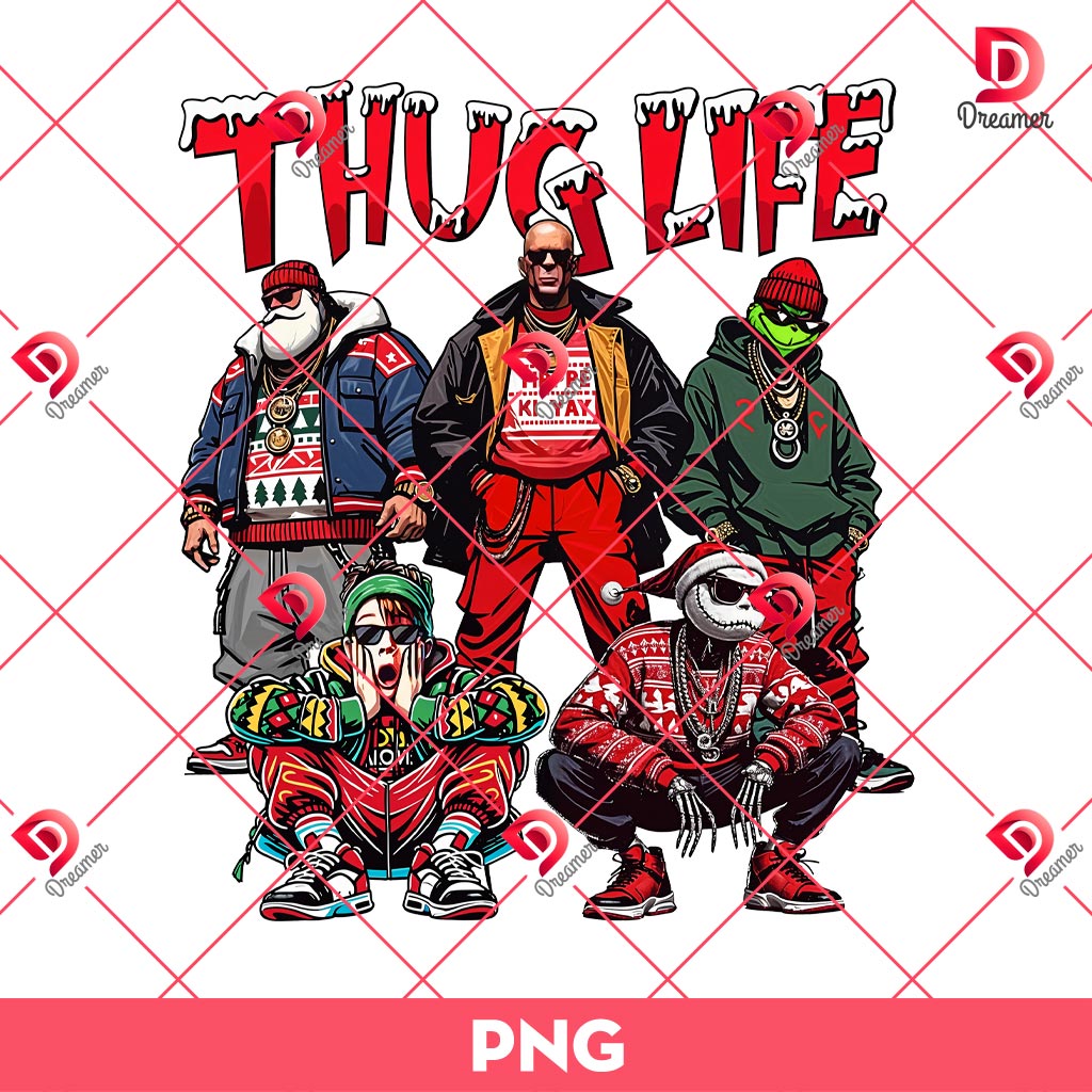 Thug Life Christmas PNG, Christmas Movie Characters PNG