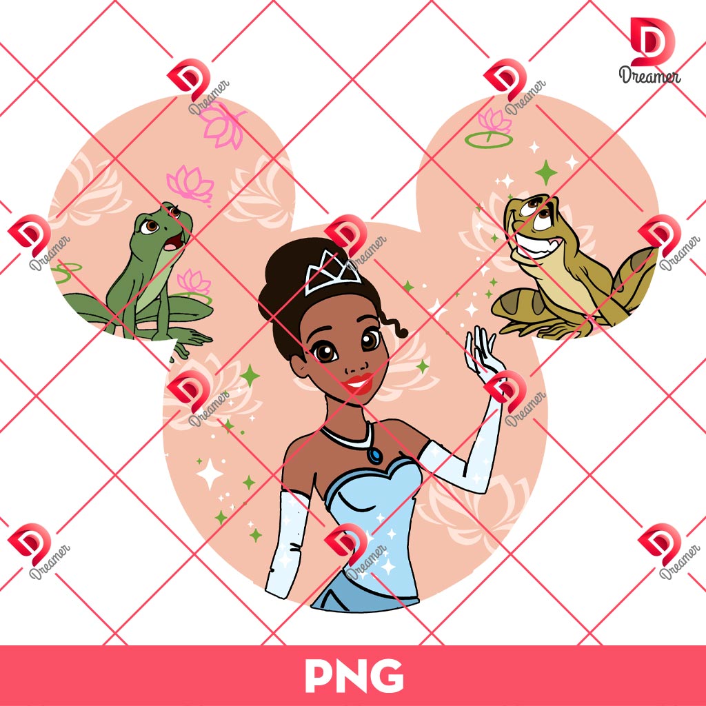 Tiana Princess In Disney Mouse Head PNG, Disney Princess PNG