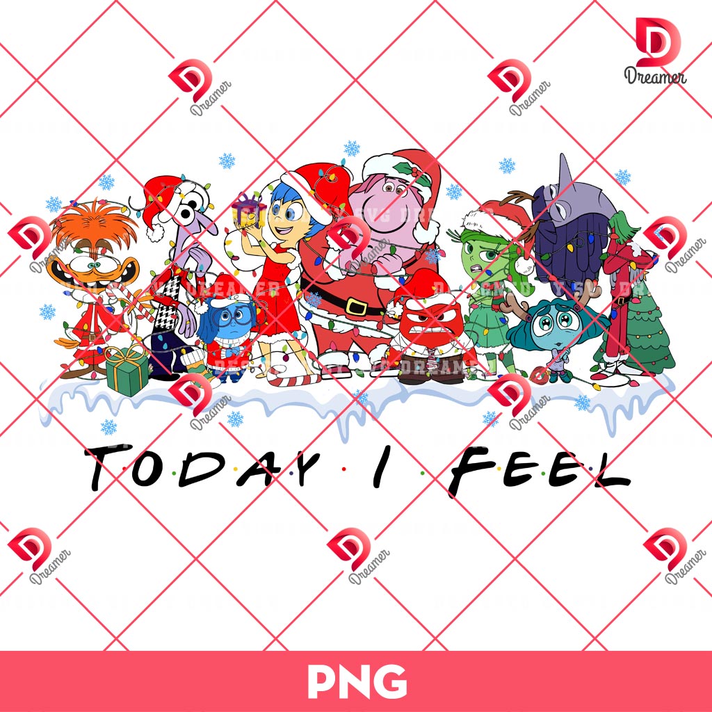 Merry Christmas Inside Out Friends PNG, Christmas Movie Cartoon Inside Out 2 PNG
