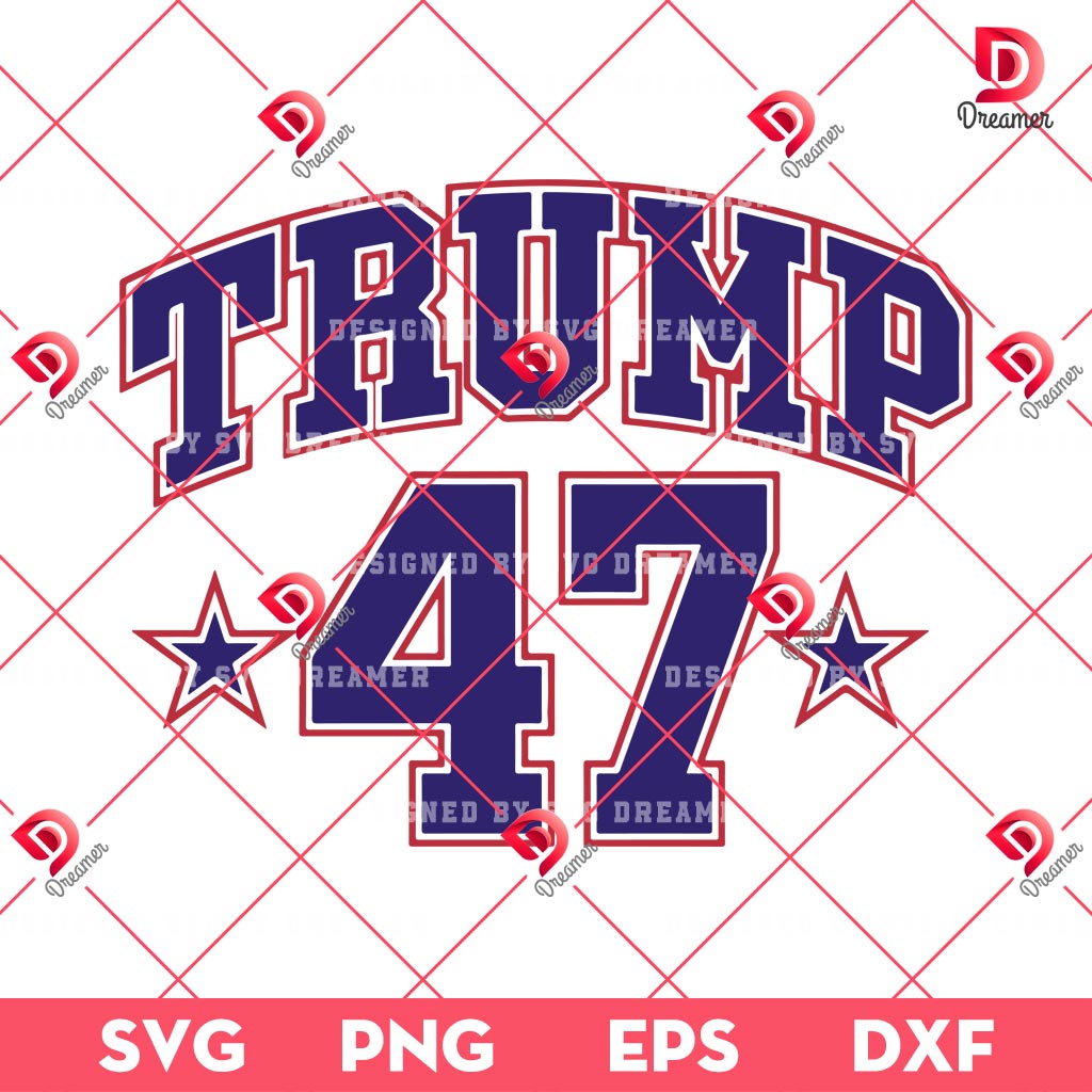 Trump 47 SVG PNG, Trump 47 Sports Team Jersey Number President 2024 SVG PNG