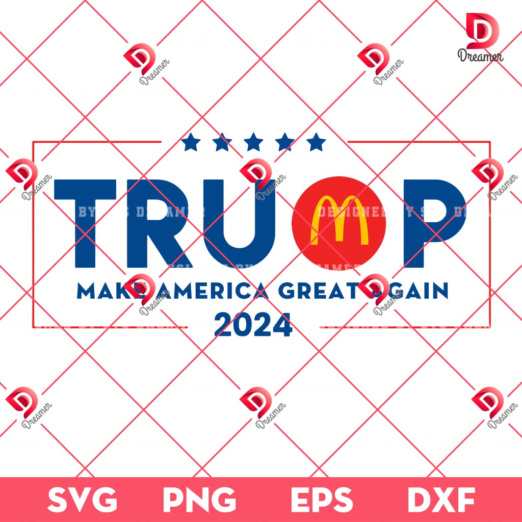 Trump Make America Great Again 2024 SVG PNG, Donald Trump President 2024 SVG PNG, Trump McDonalds SVG PNG