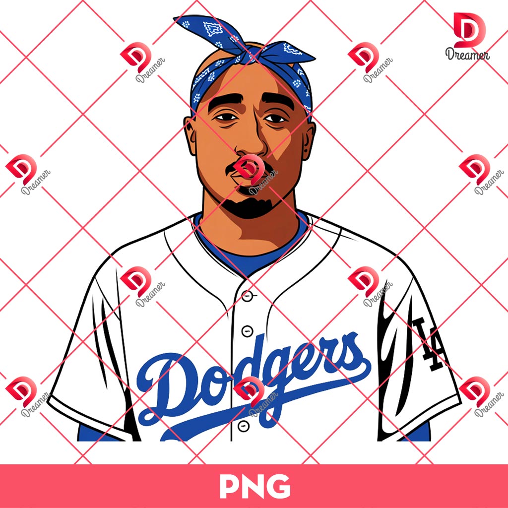 Tupac Dodgers PNG, Los Angeles Dodgers 2024 PNG, World Series Champs 2024 PNG