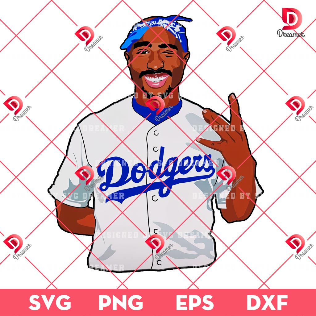 Tupac Shakur Dodgers PNG, Tupac LA Dodgers Baseball Player PNG