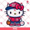 Washington Nationals Baseball Hello Kitty Player PNG, Hello Kitty MLB Nationals Team PNG