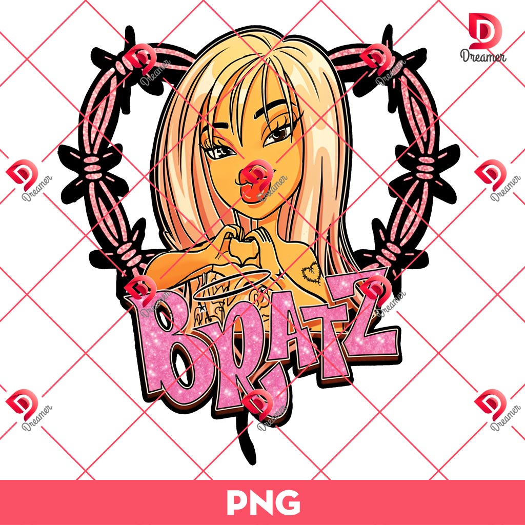 Cute Bratz Cartoon Design PNG