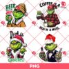 Bundle Grinch Drinks Coffee PNG, Grinch Christmas Drinks Beer PNG Bundle