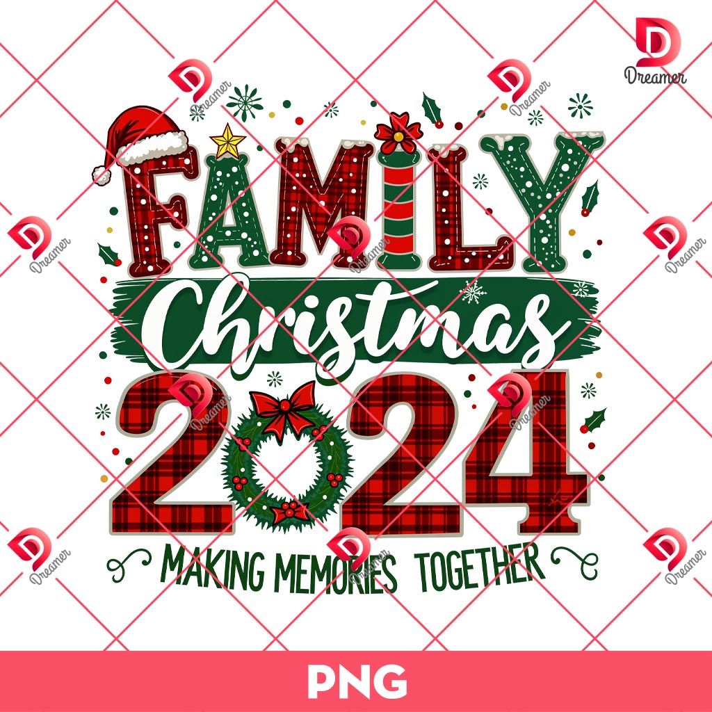 Christmas Family 2024 PNG, Xmas Holiday PNG