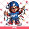 Chucky LA Dodgers Christmas PNG, Horror Baby Doll Chucky Christmas PNG, Los Angeles Dodgers Football Chucky PNG