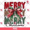 Coquette Bow Merry Christmas PNG, Leopard Merry Christmas Coquette PNG