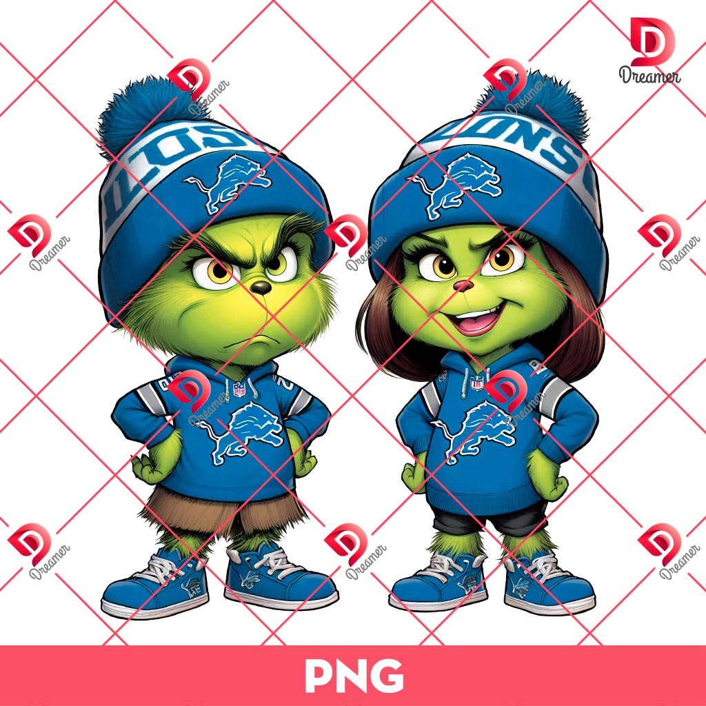 Couple Grinch Detroits Lions PNG, NFL Football Lions Grinchmas PNG