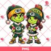 Couple Grinchmas NFL Packers PNG, Cute Grinch Green Bay Packers Football PNG