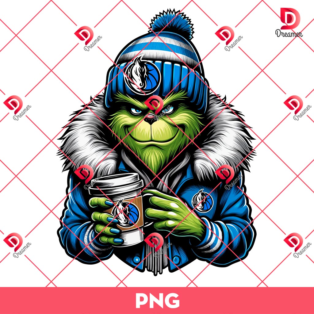 Dallas Mavericks Grinch PNG, Grinchmas NBA Basketball Mavericks Team PNG