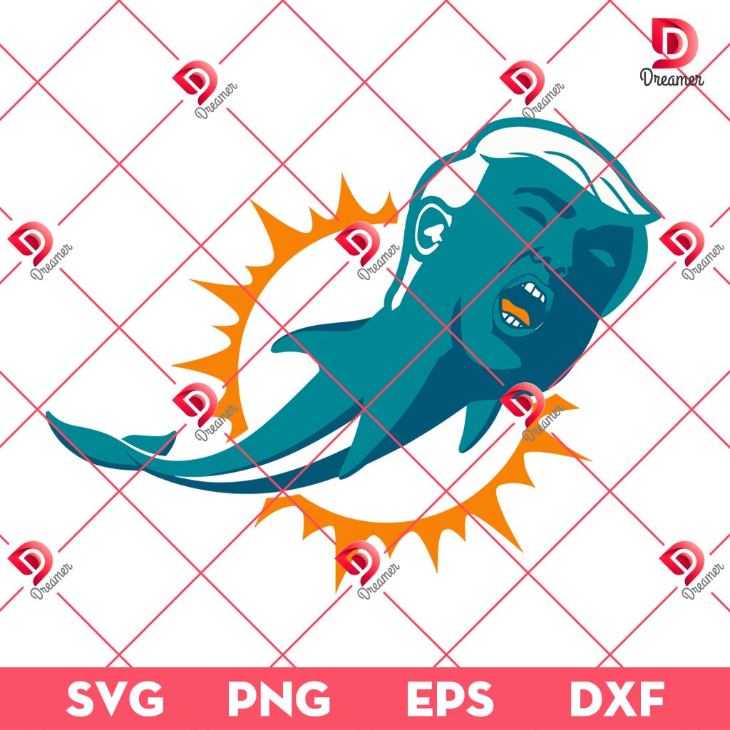 Donald Trump Miami Dolphins SVG PNG, Donald Trump Logo Football Dolphins NFL SVG PNG