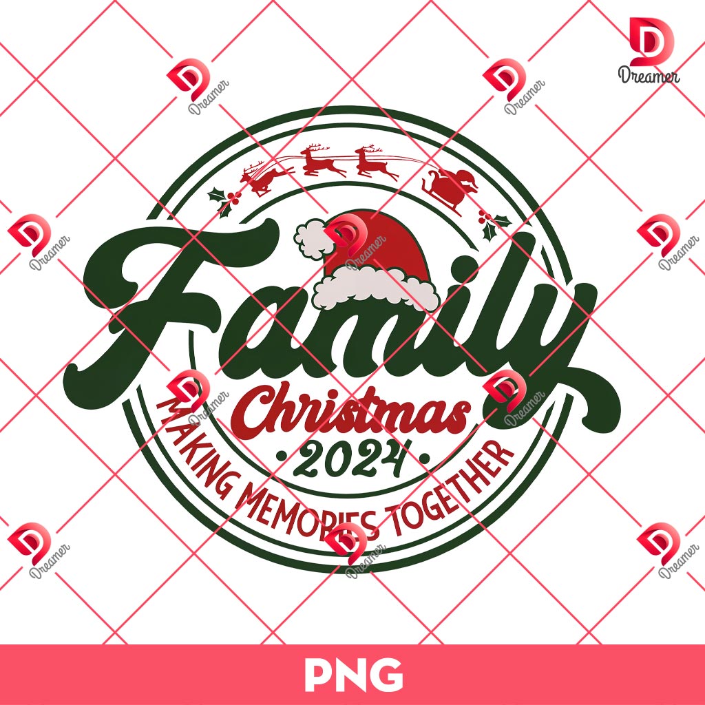 Family Christmas 2024 PNG, Making Memories Together PNG