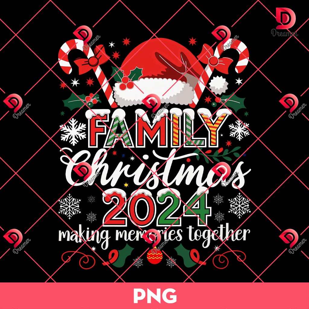 Family Christmas 2024 PNG, Making Memories Together PNG