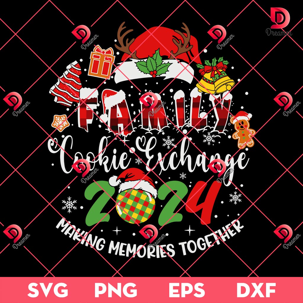 Family Christmas 2024 SVG PNG, Family Cookie Exchange Making Memories Together SVG PNG