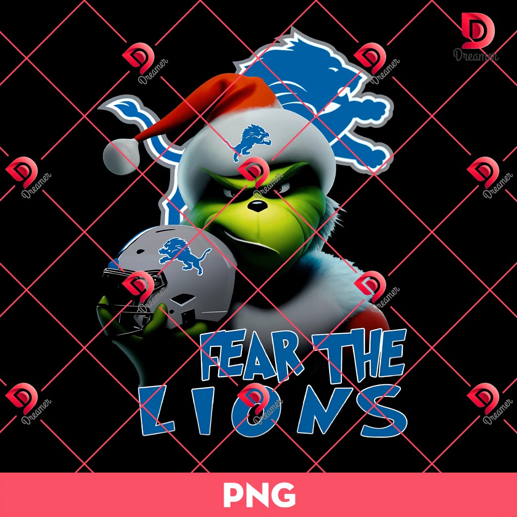 Grinch Beware The Detroit Lions PNG, Grinchmas NFL Lions Team PNG