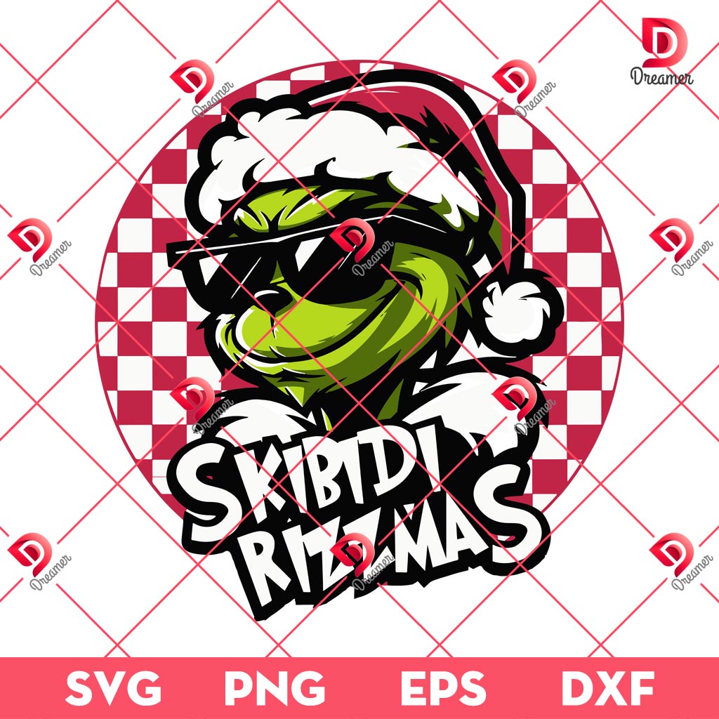 Grinch Santa Rizzmas SVG PNG, Skibidi Rizzmas Christmas Grinch Santa Claus SVG