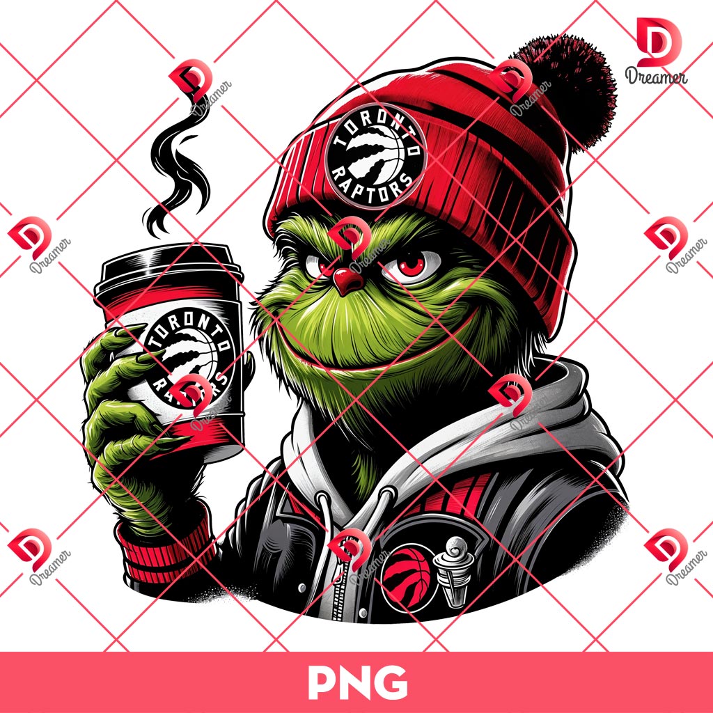 Grinch Toronto Raptors Basketball PNG, Grinch NBA Raptors Team PNG
