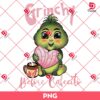 Grinchy Before Cafecito PNG, Cute Baby Grinch Coffee PNG