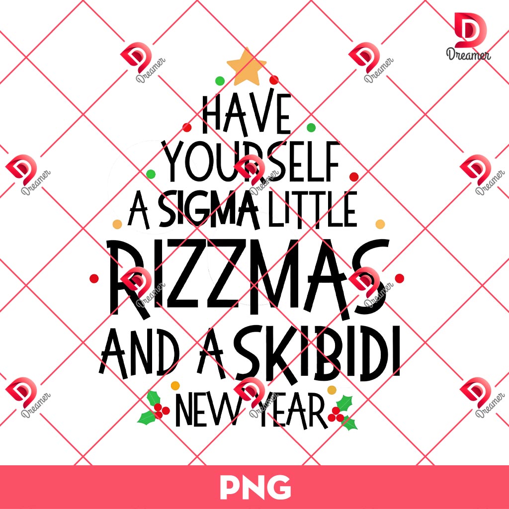 Have Yourself A Sigma Little Rizzmas PNG, Skibidi Rizzmas PNG