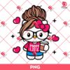 Hello Kitty Mom Life PNG, Messy Bun Kitty Mom Coffee PNG