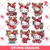 Hello Kitty Reindeer Christmas PNG Bundle, Merry Christmas Hello Kitty PNG Bundle